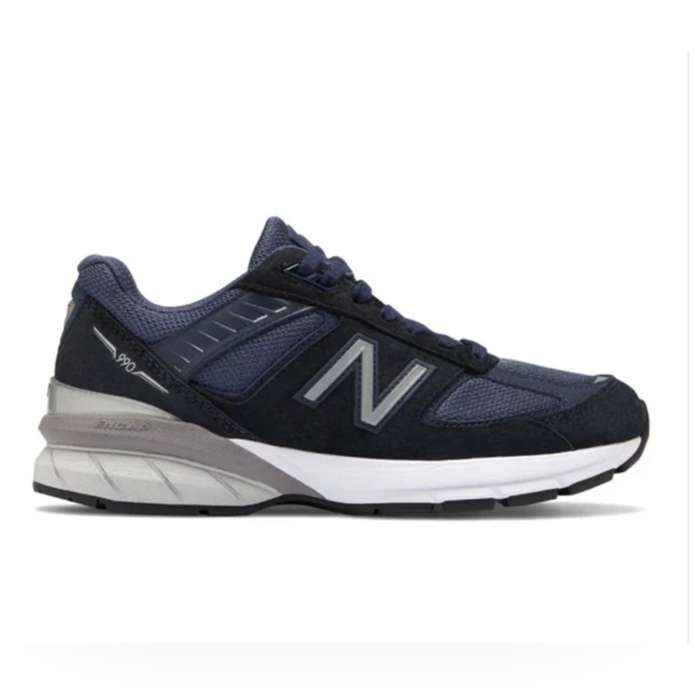 New Balance Women's 990 Navy Suede & Mesh Sneaker